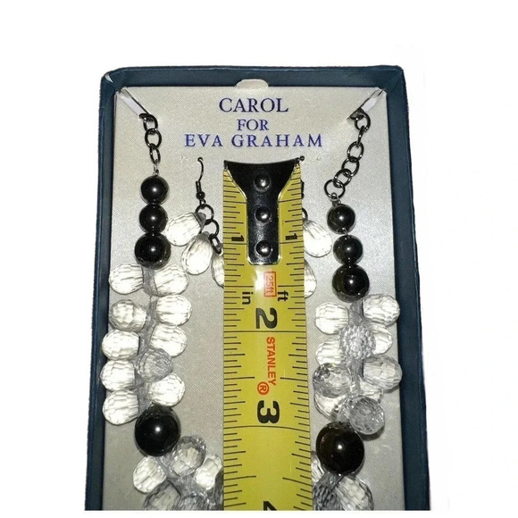 CAROL For Eva Graham Necklace And Earrings Set Dangle Beads New In Box - Picture 4 of 5